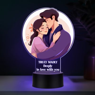 Personalized Valentine LED Lamp with Custom Name 7 Color Changing Romantic Night Light Valentine Gift for Couples Couple Night Light Frame Lamp (Love Lamp)